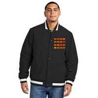 Cute Pumpkin Emoji Insulated Varsity Jacket