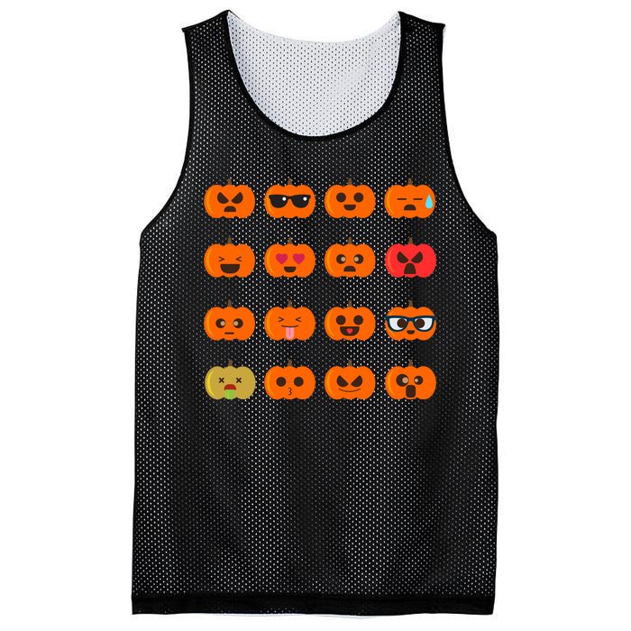 Cute Pumpkin Emoji Mesh Reversible Basketball Jersey Tank