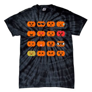 Cute Pumpkin Emoji Tie-Dye T-Shirt