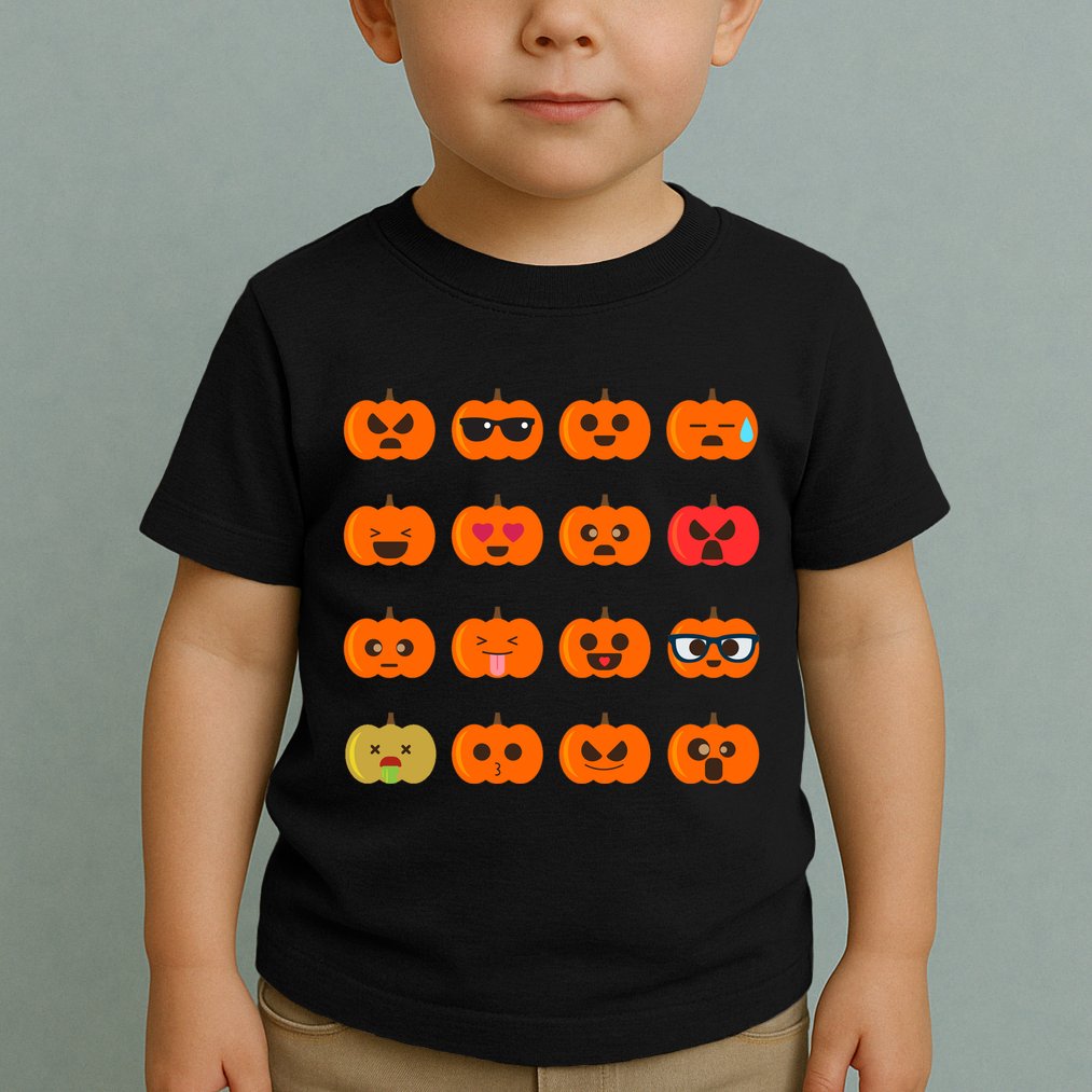 Cute Pumpkin Emoji Toddler T-Shirt