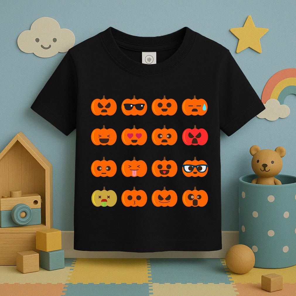 Cute Pumpkin Emoji Toddler T-Shirt