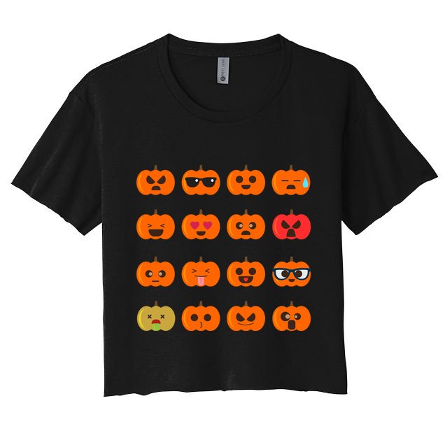 Cute Pumpkin Emoji Crop Top