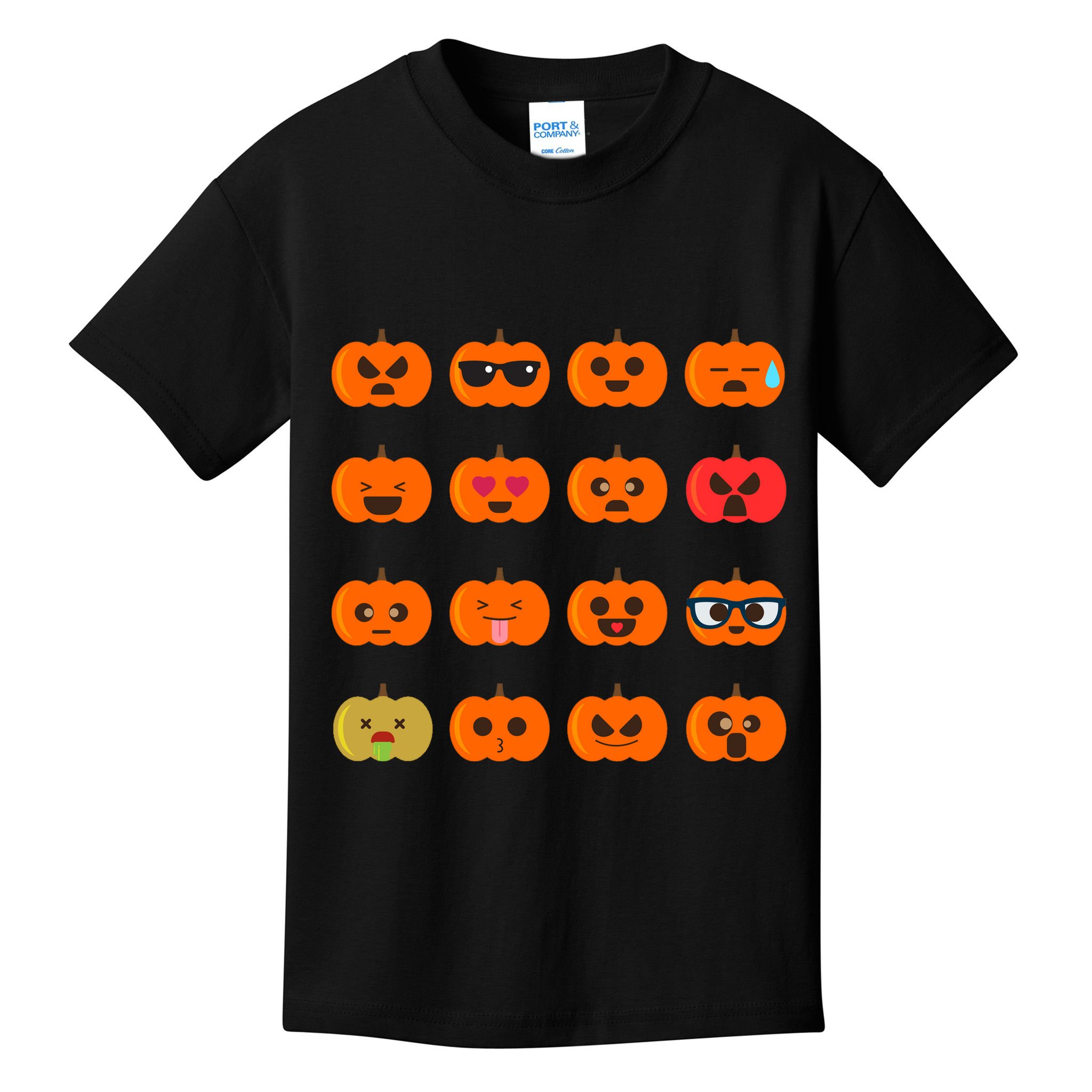 Cute Pumpkin Emoji Kids T-Shirt
