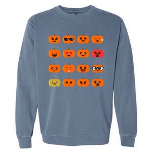 Cute Pumpkin Emoji Garment-Dyed Sweatshirt