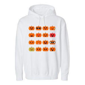 Cute Pumpkin Emoji Garment-Dyed Fleece Hoodie