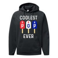 Coolest Pop Ever Popsicle Best Dad Ever Cool Fathers Day Performance Fleece Hoodie