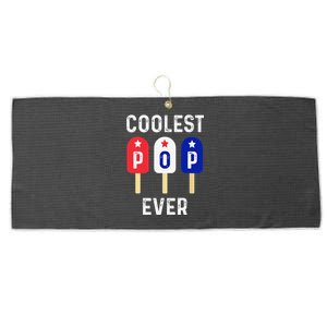 Coolest Pop Ever Popsicle Best Dad Ever Cool Fathers Day Large Microfiber Waffle Golf Towel