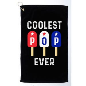 Coolest Pop Ever Popsicle Best Dad Ever Cool Fathers Day Platinum Collection Golf Towel