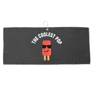 Coolest Pop Ever Popsicle Funny Retro Bomb Fathers Day Gift Large Microfiber Waffle Golf Towel