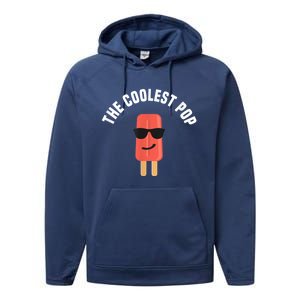 Coolest Pop Ever Popsicle Funny Retro Bomb Fathers Day Gift Performance Fleece Hoodie