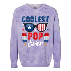 Coolest Pop Ever Popsicle Funny Retro Bomb Fathers Day Gift Colorblast Crewneck Sweatshirt