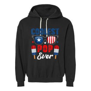 Coolest Pop Ever Popsicle Funny Retro Bomb Fathers Day Gift Garment-Dyed Fleece Hoodie