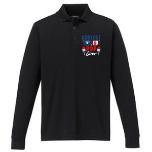 Coolest Pop Ever Popsicle Funny Retro Bomb Fathers Day Gift Performance Long Sleeve Polo