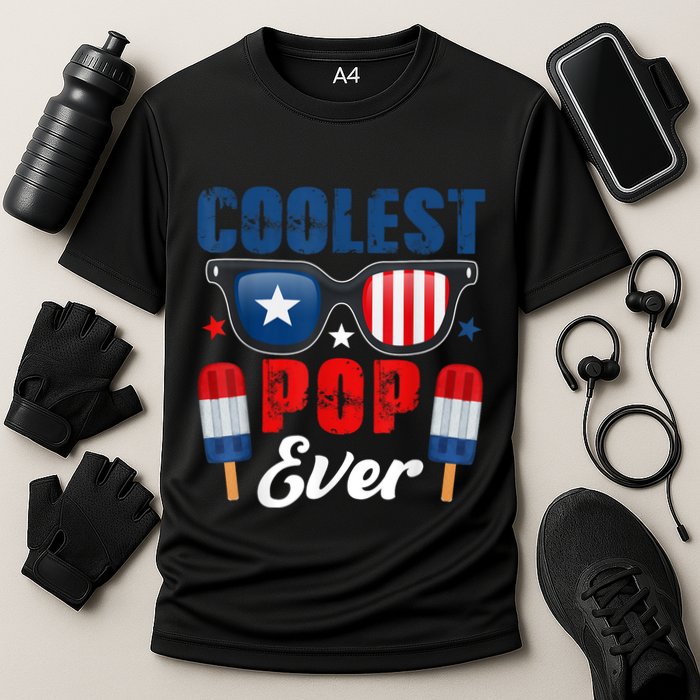 Coolest Pop Ever Popsicle Funny Retro Bomb Fathers Day Gift Cooling Performance Crew T-Shirt