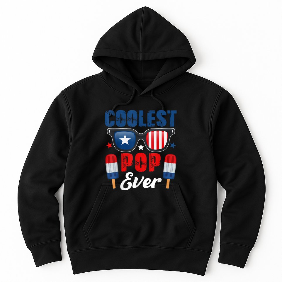 Coolest Pop Ever Popsicle Funny Retro Bomb Fathers Day Gift Hoodie