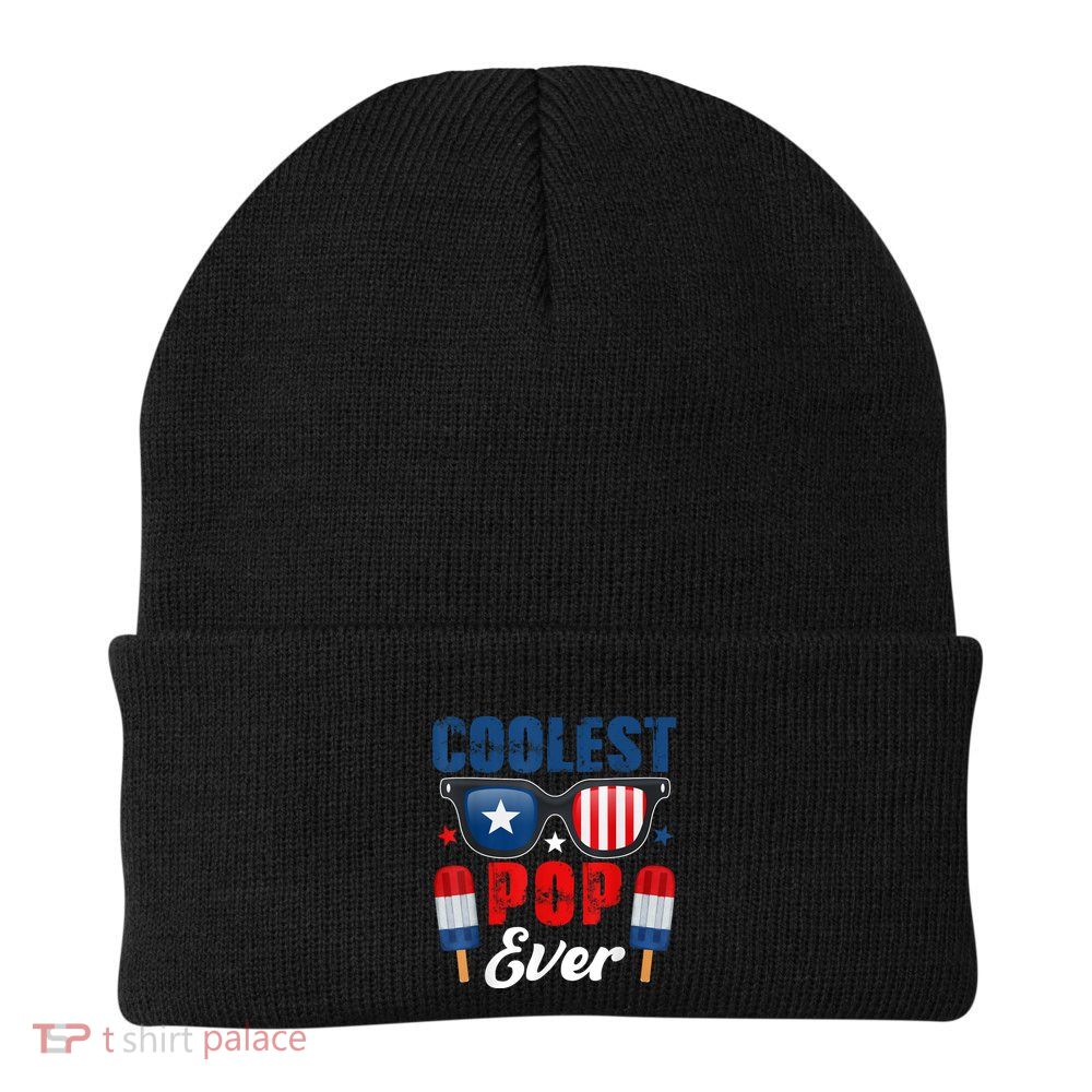 Coolest Pop Ever Popsicle Funny Retro Bomb Fathers Day Gift Beanie