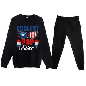 Coolest Pop Ever Popsicle Funny Retro Bomb Fathers Day Gift Premium Crewneck Sweatsuit Set