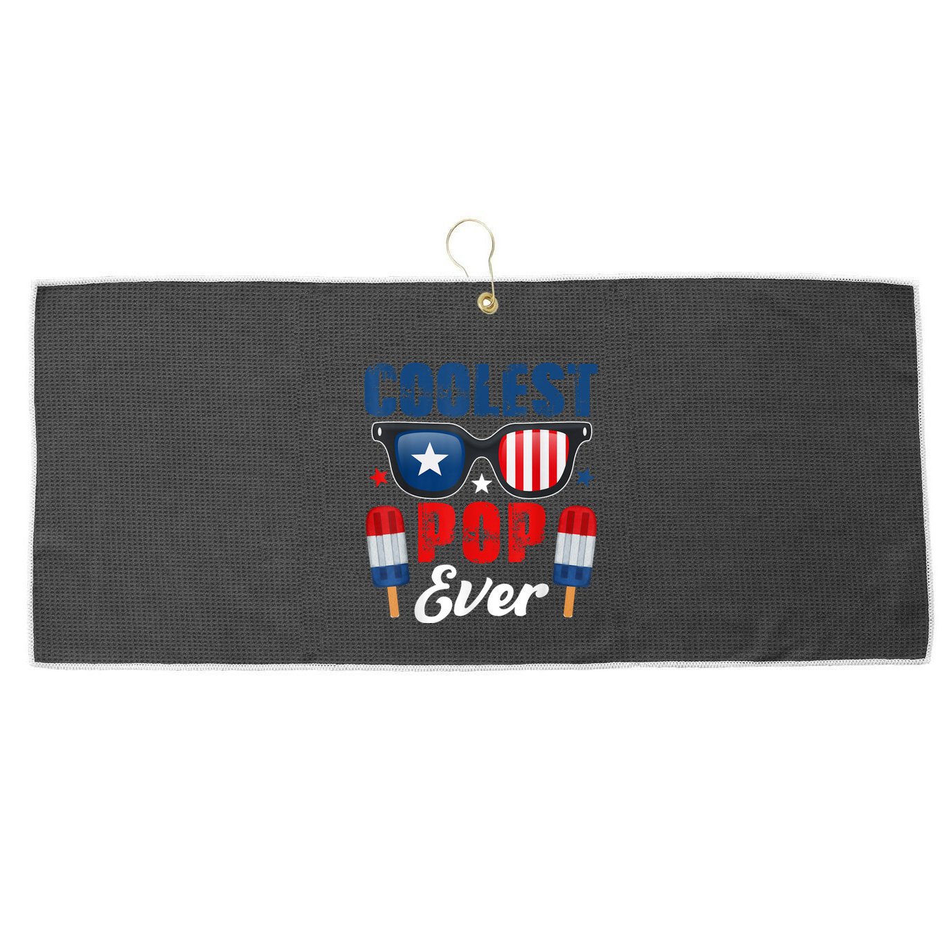 Coolest Pop Ever Popsicle Funny Retro Bomb Fathers Day Gift Large Microfiber Waffle Golf Towel
