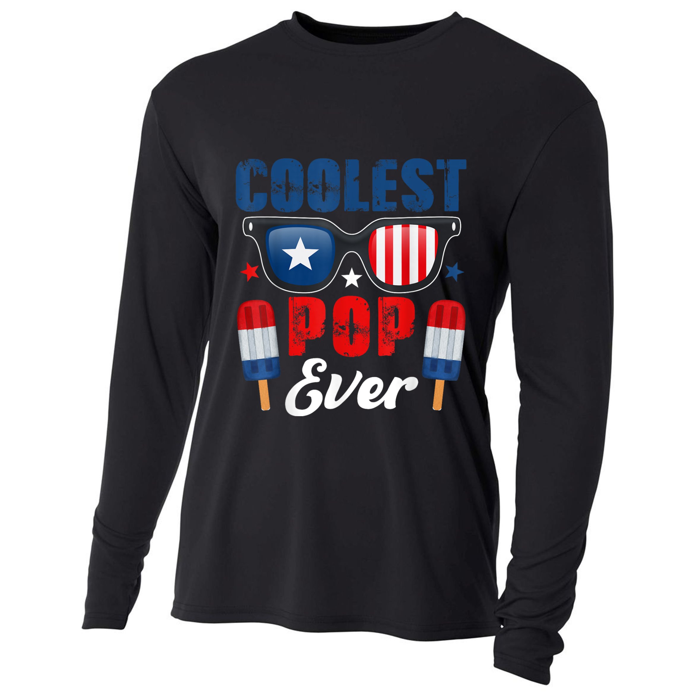 Coolest Pop Ever Popsicle Funny Retro Bomb Fathers Day Gift Cooling Performance Long Sleeve Crew