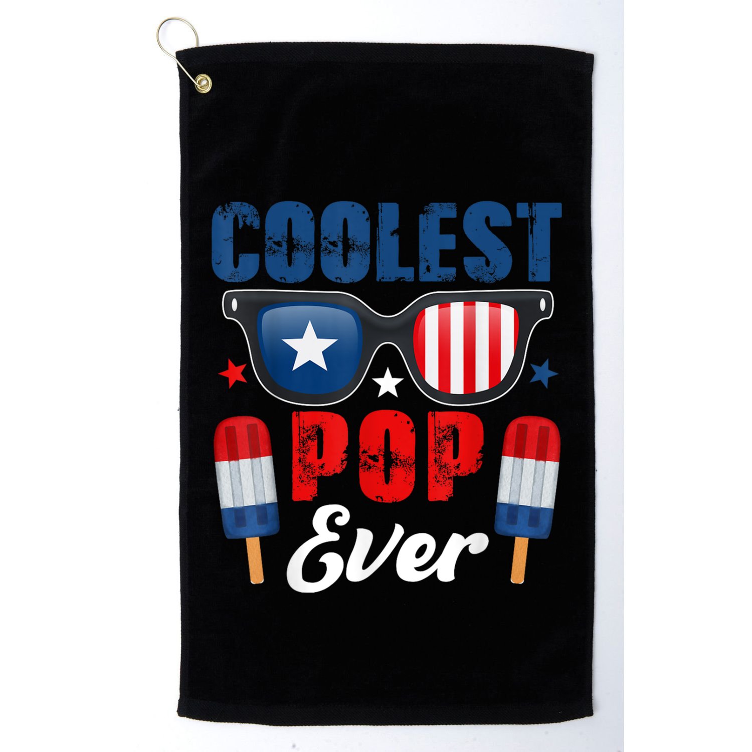 Coolest Pop Ever Popsicle Funny Retro Bomb Fathers Day Gift Golf Towel