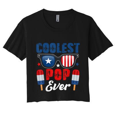 Coolest Pop Ever Popsicle Funny Retro Bomb Fathers Day Gift Crop Top
