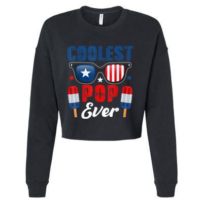 Coolest Pop Ever Popsicle Funny Retro Bomb Fathers Day Gift Cropped Pullover Crew