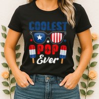 Coolest Pop Ever Popsicle Funny Retro Bomb Fathers Day Gift Womens T-Shirt