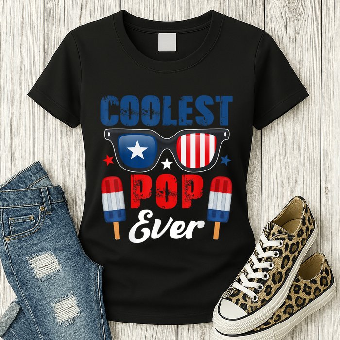 Coolest Pop Ever Popsicle Funny Retro Bomb Fathers Day Gift Womens T-Shirt