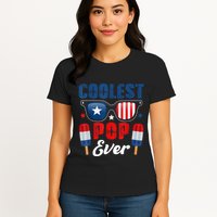 Coolest Pop Ever Popsicle Funny Retro Bomb Fathers Day Gift Womens T-Shirt
