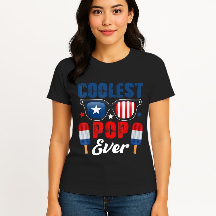 Coolest Pop Ever Popsicle Funny Retro Bomb Fathers Day Gift Womens T-Shirt