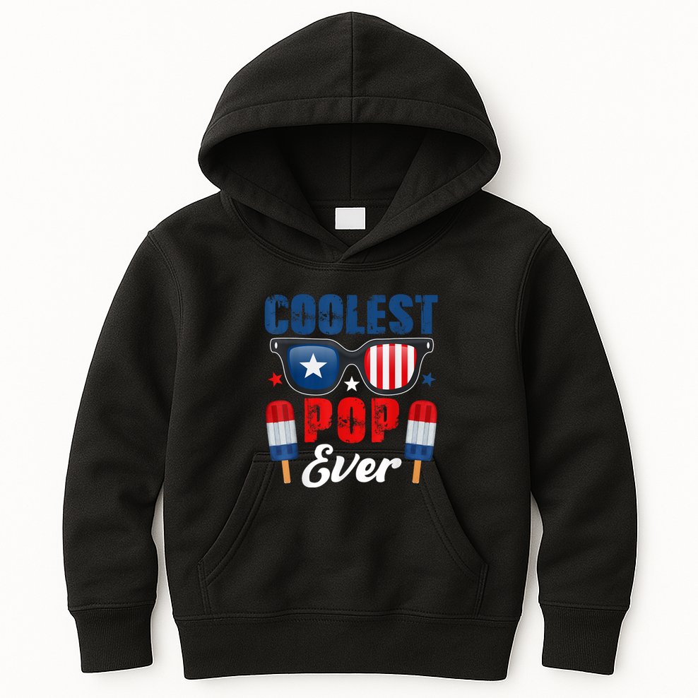 Coolest Pop Ever Popsicle Funny Retro Bomb Fathers Day Gift Kids Hoodie