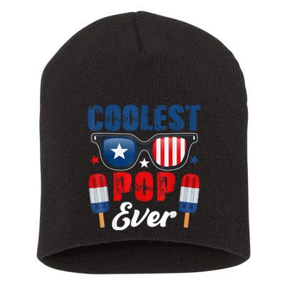 Coolest Pop Ever Popsicle Funny Retro Bomb Fathers Day Gift Short Acrylic Beanie