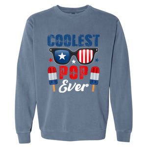 Coolest Pop Ever Popsicle Funny Retro Bomb Fathers Day Gift Garment-Dyed Sweatshirt