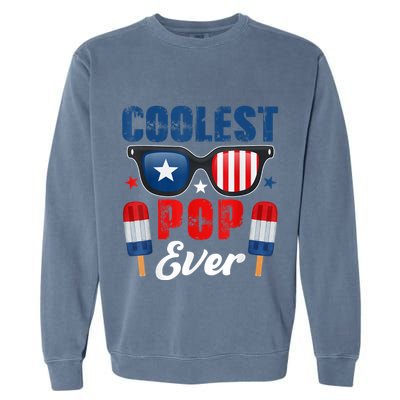 Coolest Pop Ever Popsicle Funny Retro Bomb Fathers Day Gift Garment-Dyed Sweatshirt