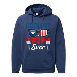 Coolest Pop Ever Popsicle Funny Retro Bomb Fathers Day Gift Performance Fleece Hoodie