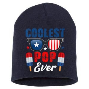 Coolest Pop Ever Popsicle Funny Retro Bomb Fathers Day Gift Short Acrylic Beanie