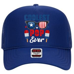 Coolest Pop Ever Popsicle Funny Retro Bomb Fathers Day Gift High Crown Mesh Back Trucker Hat