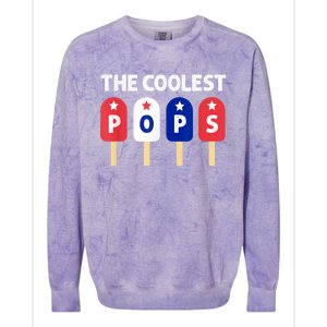 Coolest Pop Ever Popsicle Funny Retro Bomb Fathers Day Gift Colorblast Crewneck Sweatshirt