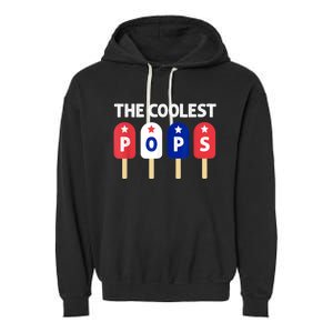 Coolest Pop Ever Popsicle Funny Retro Bomb Fathers Day Gift Garment-Dyed Fleece Hoodie