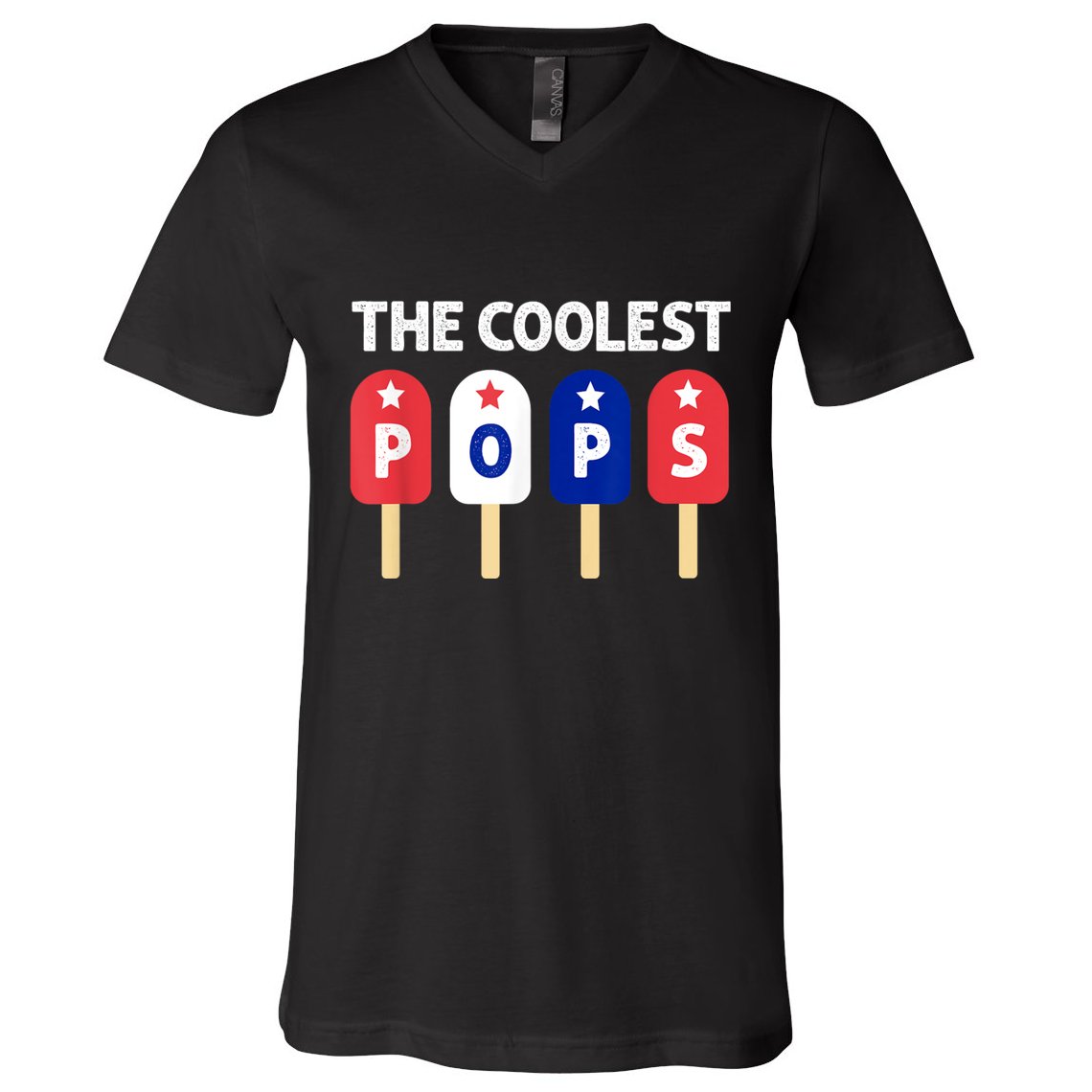 Coolest Pop Ever Popsicle Funny Retro Bomb Fathers Day Gift V-Neck T-Shirt