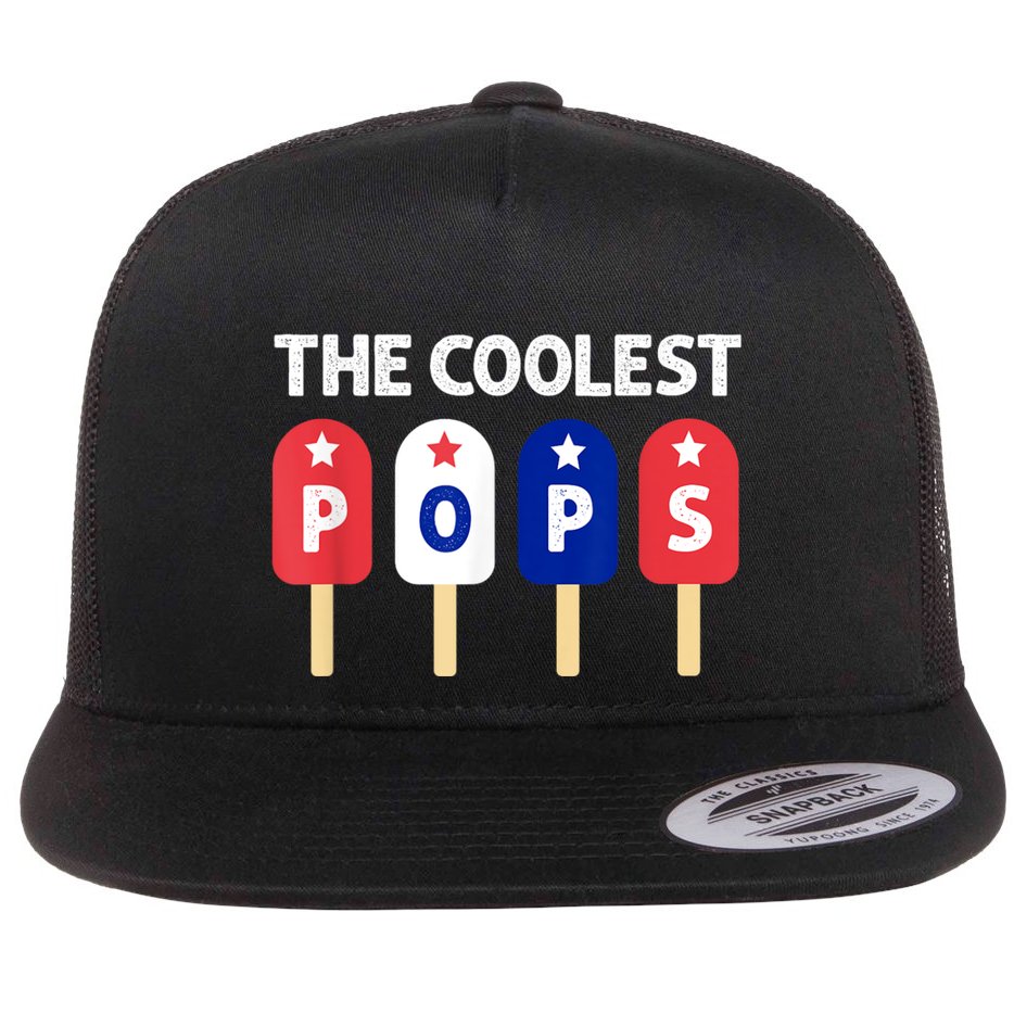 Coolest Pop Ever Popsicle Funny Retro Bomb Fathers Day Gift Flat Bill Trucker Hat