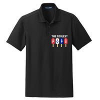 Coolest Pop Ever Popsicle Funny Retro Bomb Fathers Day Gift Dry Zone Grid Polo