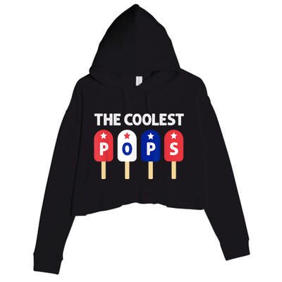 Coolest Pop Ever Popsicle Funny Retro Bomb Fathers Day Gift Crop Fleece Hoodie