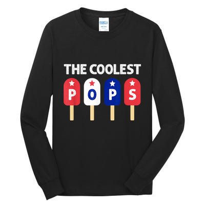 Coolest Pop Ever Popsicle Funny Retro Bomb Fathers Day Gift Tall Long Sleeve T-Shirt