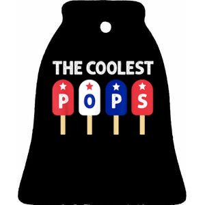 Coolest Pop Ever Popsicle Funny Retro Bomb Fathers Day Gift Ceramic Bell Ornament