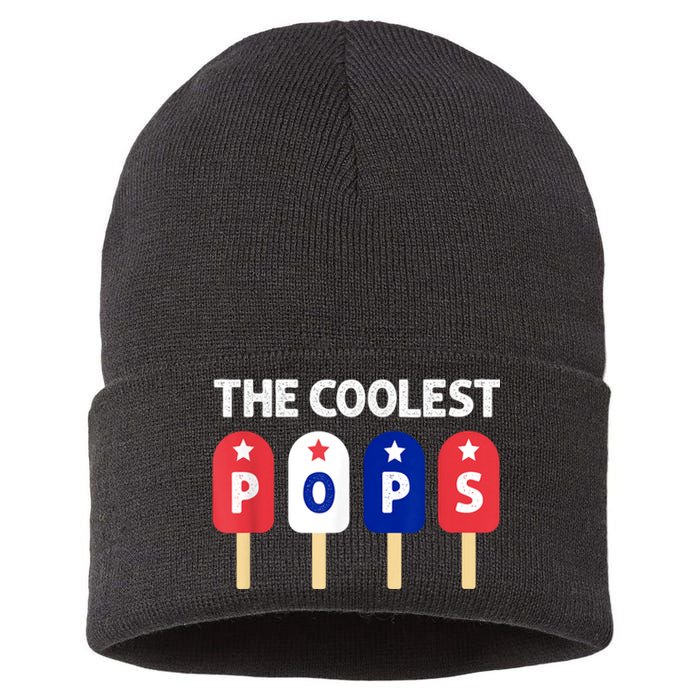 Coolest Pop Ever Popsicle Funny Retro Bomb Fathers Day Gift Sustainable Knit Beanie