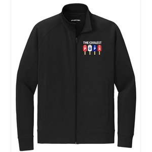 Coolest Pop Ever Popsicle Funny Retro Bomb Fathers Day Gift Stretch Full-Zip Cadet Jacket