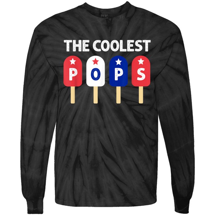 Coolest Pop Ever Popsicle Funny Retro Bomb Fathers Day Gift Tie-Dye Long Sleeve Shirt