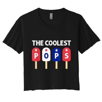 Coolest Pop Ever Popsicle Funny Retro Bomb Fathers Day Gift Crop Top