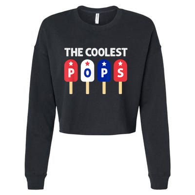 Coolest Pop Ever Popsicle Funny Retro Bomb Fathers Day Gift Cropped Pullover Crew